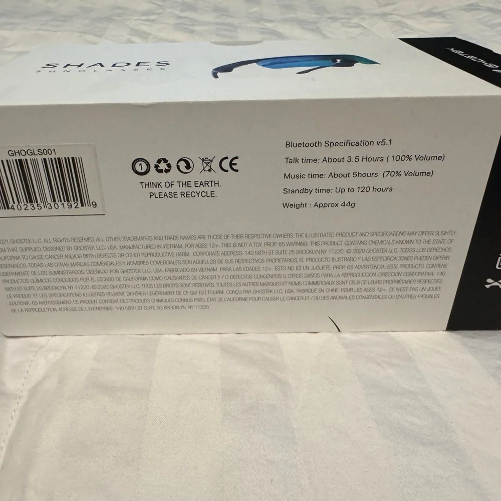 NWT Ghostek Wireless Sunglasses